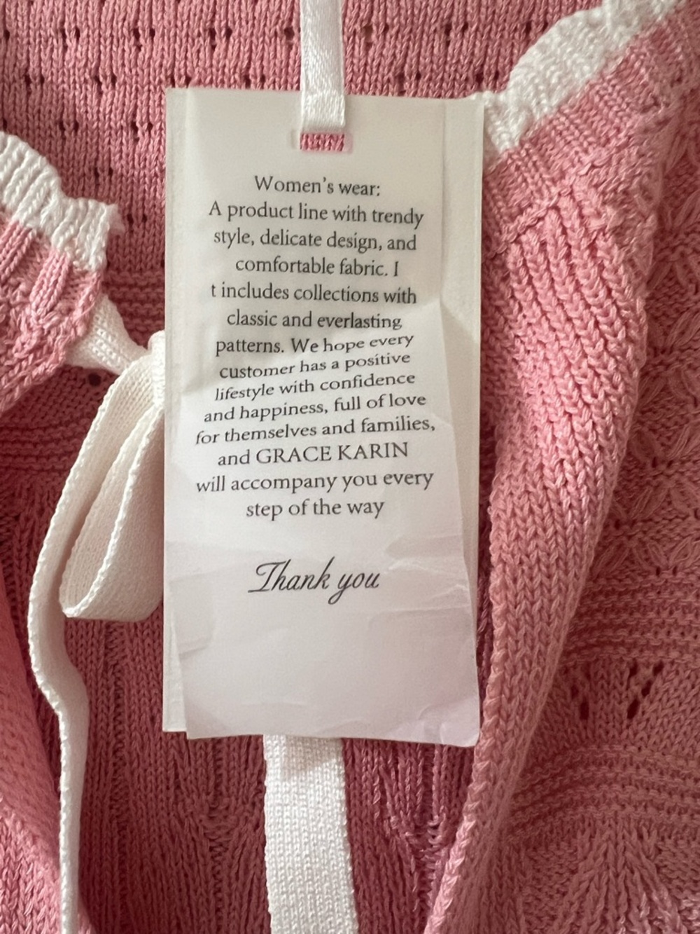 Grace Karin Pink Knit Tie-Front Short Sleeve Cardigan - Picture 5 of 10